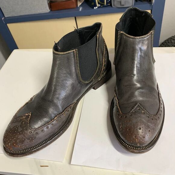 LA BOTTEGA di Lisa  Ankle boots genuine leather booties 37.5 or  7.5 made Italy - Picture 1 of 10
